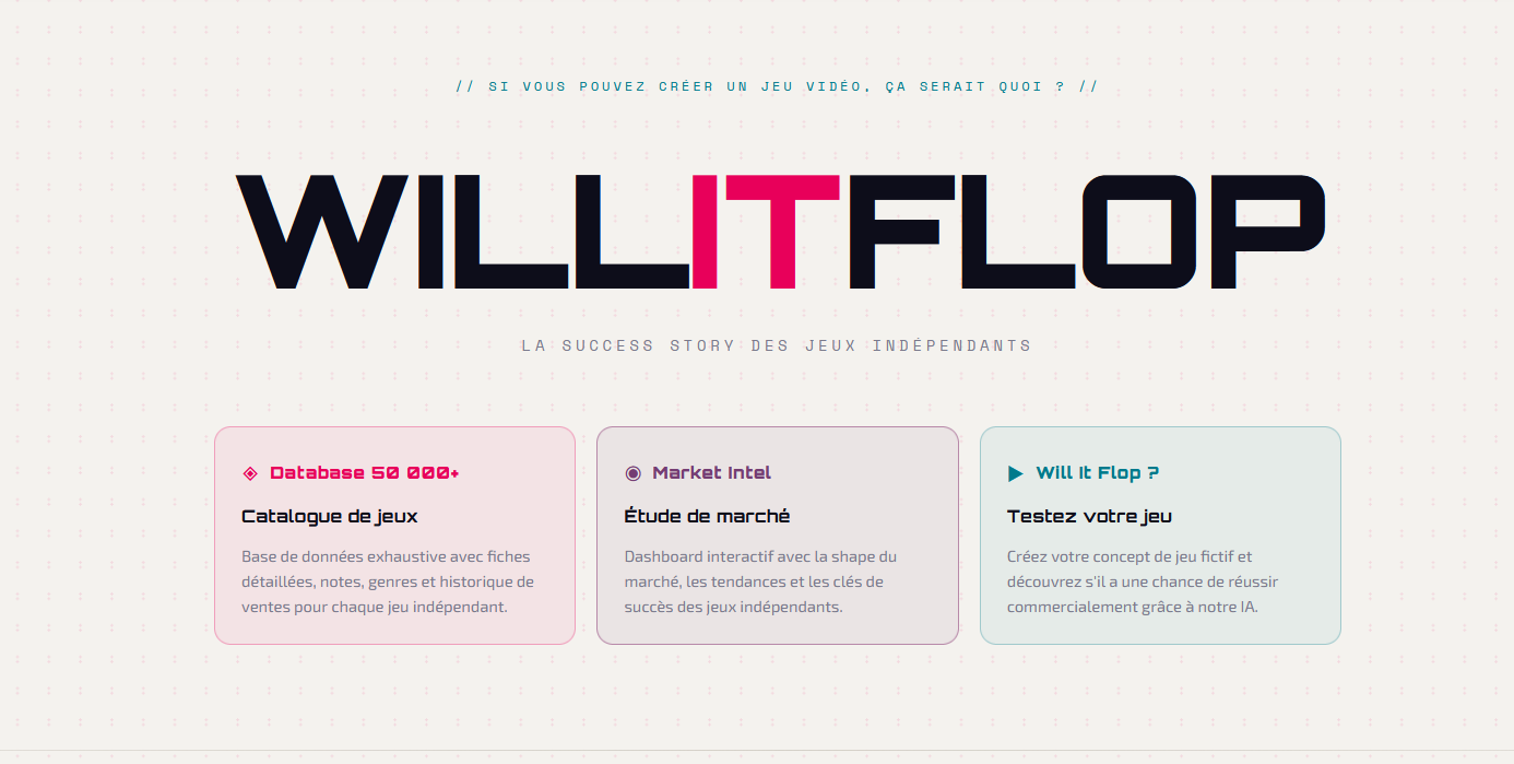WillItFlop — application de prédiction Steam